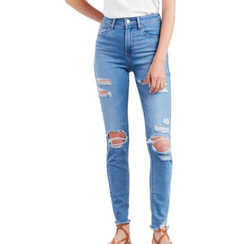 Levi’s High Rise Distressed Skinny Jeans